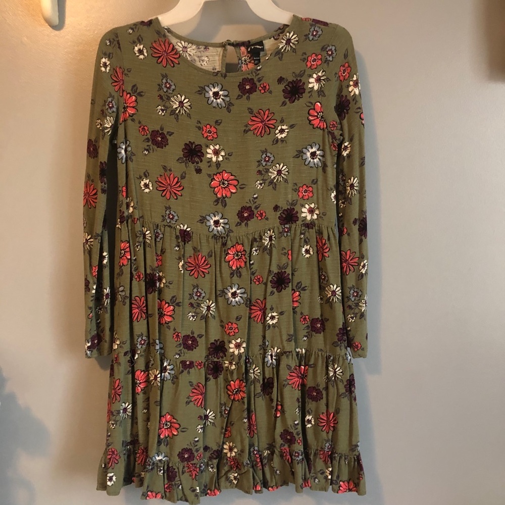 Target Kids - Green Floral Long Sleeve Dress